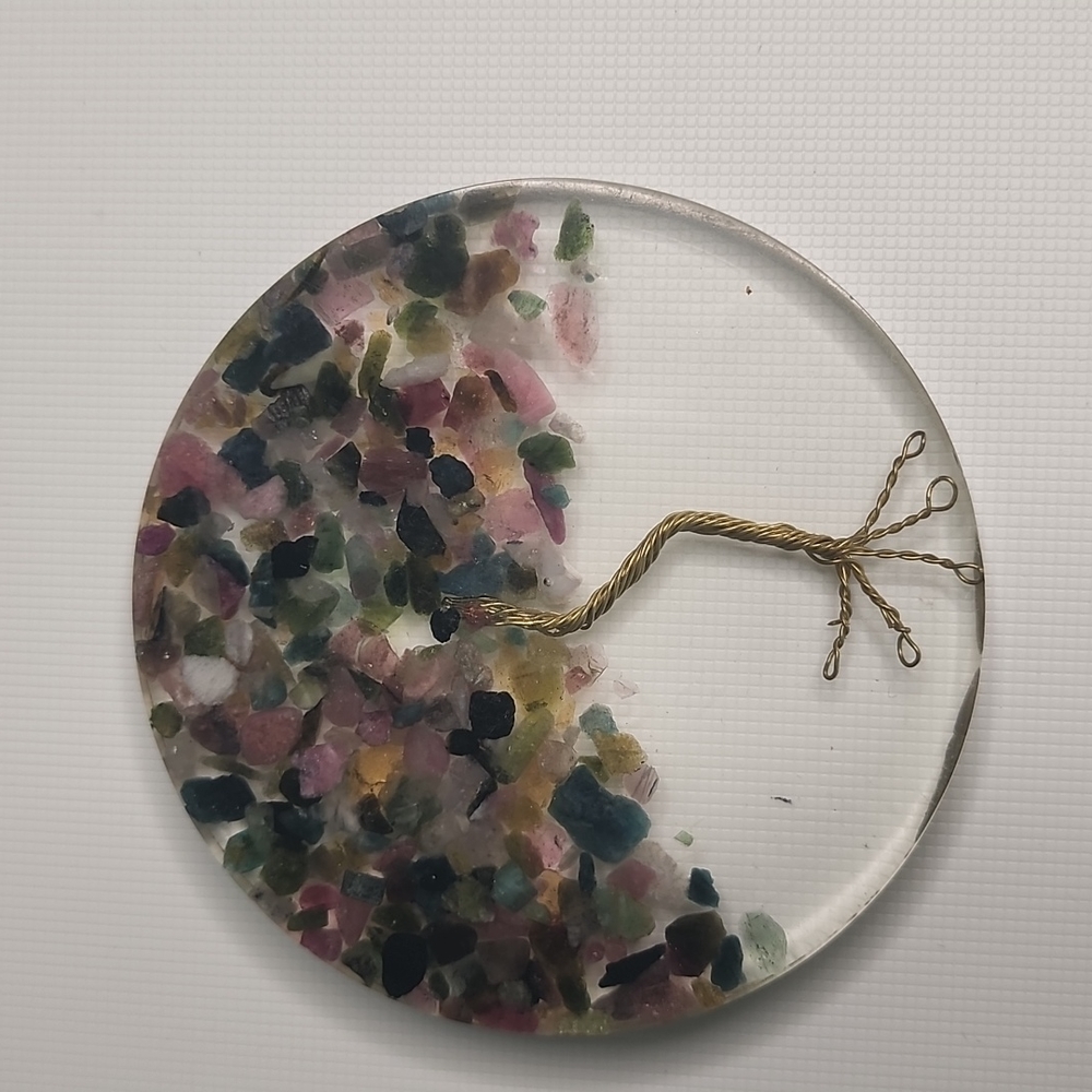 Mixed chip crystal tree coaster